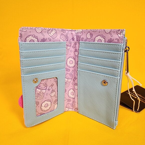 Loungefly Sanrio Hello Kitty Cupcake Sprinkle Sweet Treats Flap Wallet NEW - Picture 10 of 13
